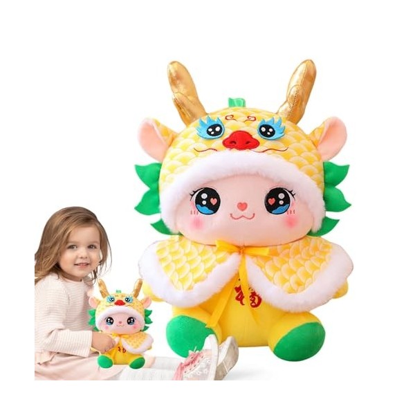 Foway Mascotte en Peluche de l’année du Dragon 2024 - Jouet en Peluche Dragon en Peluche - Décor de Dragon Durable pour Le Ca