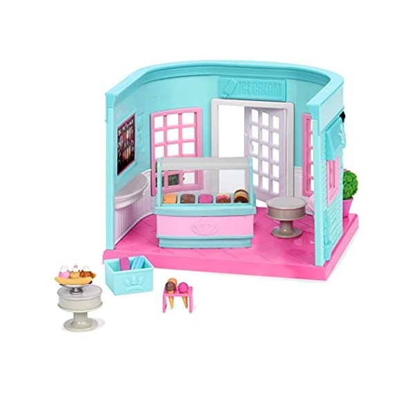 Lil Woodzeez Scoops & Sprinkles Ice Cream Shop - Ensemble de Jouets 23 pièces avec Boutique, mobilier, et Accessoires Alimen