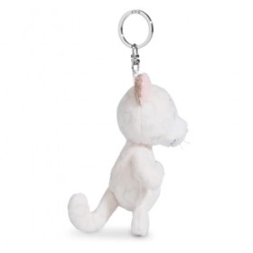 NICI Mignon Chat Love 10&nbsp;cm Blanc-Pendentif Animal câlin Durable lanière, Anneau Porte-clés, 49401
