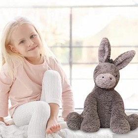 Poupée En Peluche Dâne, Peluche Dâne En Peluche, Peluche Dâne En Peluche, Âne Assis Gris Doux À Câliner, Cadeau Câlin De L
