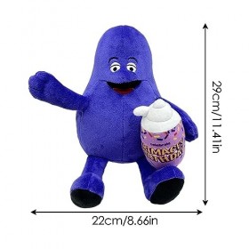 Kirdume Grimace Peluche | McDonalds Peluche | Peluche Grimace & Egg | Peluche Festival Animaux Rembourrés Anniversaire Oreil