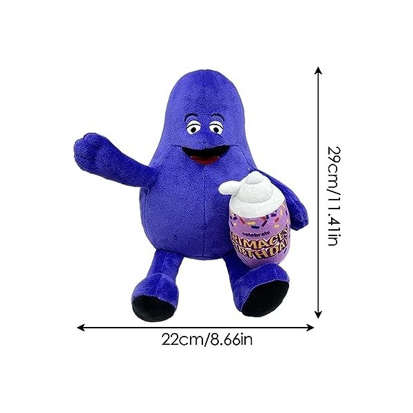 Kirdume Grimace Peluche | McDonalds Peluche | Peluche Grimace & Egg | Peluche Festival Animaux Rembourrés Anniversaire Oreil