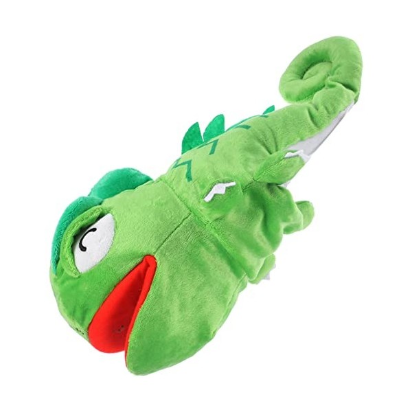 Toyvian Caméléon Marionnette Enfants Main Marionnette Animal en Peluche Lézard Jouet en Peluche Lézard Marionnette Enfants Lé