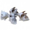 Lot de 4 mini lapins à fourrure réalistes - Décorations de lapin de Pâques - Modèle danimaux de la ferme pour les vacances -