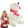 Rurbeder Ours Polaire Blanc - Animal en Noël | Ours Polaire noël en Peluche, Animal en Peluche, Cadeau pour et Adultes, poupé