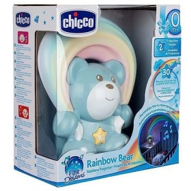 Chicco Projeteur Arc-En-Ciel, Veilleuse Bébé, Ourson avec Musique Relaxante et Projection de Lumière Arc-En-Ciel avec Largeur
