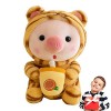 Pig Milk Tea Peluche Big Boba Plushie Expression vive Bubble Tea Piggy Peluche douce confortable grenouilles tigre lapin lico