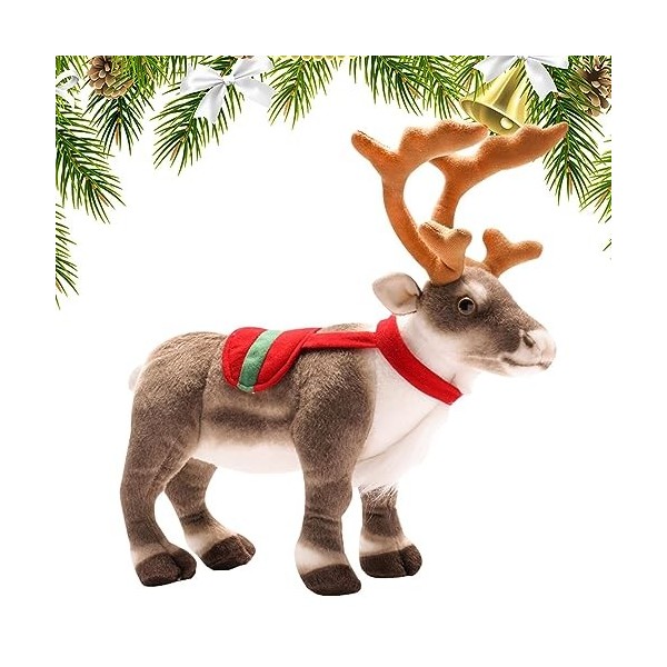 Jouet en Renne Peluche Cerf Doux Peluche De Poupée De Cerf De Noël Oreiller Décoratif en Cerf Doux Coussin Animal Décoratif D