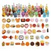 100 Pièces Mini Jouets Alimentaires pour Cuisine Miniature Enfants 14+, Alimentaire et Biberons,Food Modèle Pretend Jouet Dol