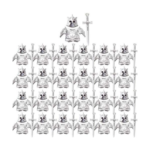 SENG Lot de 75 casques, armure de chevalier et armes personnalisées pour mini figurines SWAT Team Police Compatible avec Lego