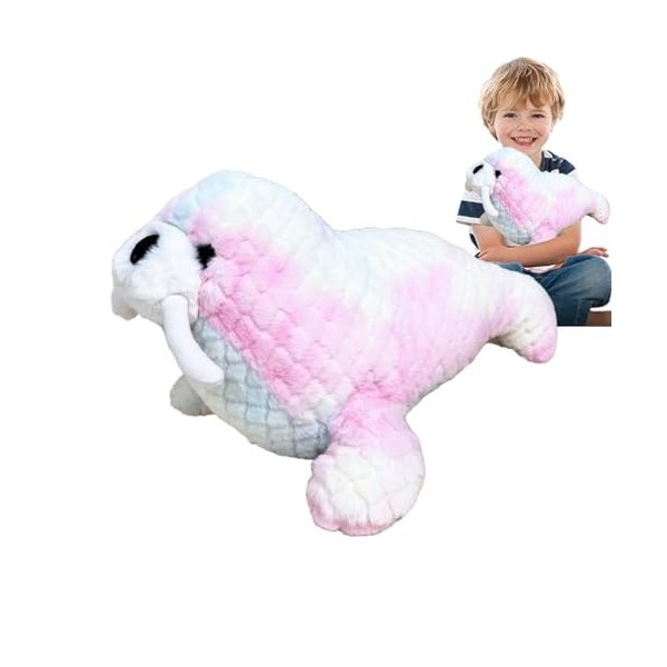 shenrongtong Animaux en Peluche de créature Marine - Morse farci - Sceau en Peluche, poupée en Peluche Animal Couleur Arc-en-