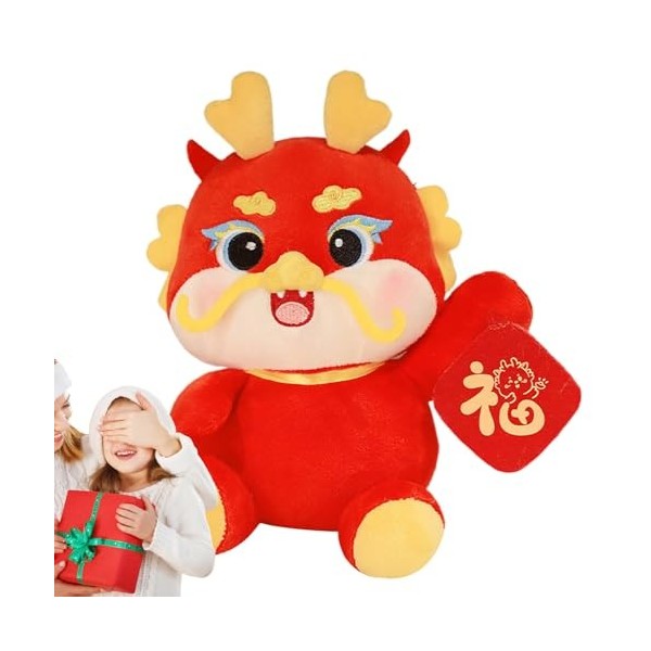 UEMIS Peluche Dragon du Nouvel an, Décoration de poupée en Peluche Dragon du Zodiaque, Peluche Dragon du Zodiaque Chinois 202