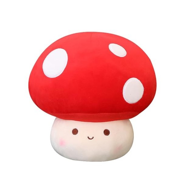 TYTF Champignon en peluche - Jouet en peluche doux - Coussin en peluche - Peluche douillette - Cadeau pour un anniversaire et