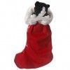 Carl Dick Peluche Chat Peluche Noir-Blanc dans la Chaussette de Noël, 45cm 2810003