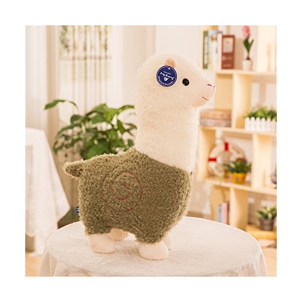 Zinsale Mignon Alpaga Peluche Poupée Peluches Animaux Peluche Mouton Oreiller Vert, 28cm 