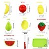 GIGIIS 23 Pièces de Jouets en Plastique pour Fruits et Légumes avec Planche à Découper - Jouet dAliments pour Enfants avec B