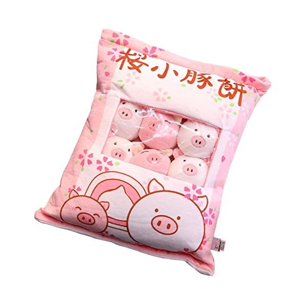 Tebinzi Mignon Snack Oreiller Animaux en Peluche, Jouets Pudding Décoratif Amovible Poupées Creative Jouet Cadeaux, Oreiller 