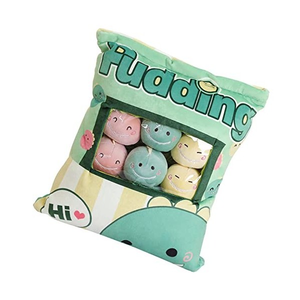 Tebinzi Mignon Snack Oreiller Animaux en Peluche, Jouets Pudding Décoratif Amovible Poupées Creative Jouet Cadeaux, Oreiller 