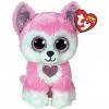 Ty - Beanie Boos - Peluche Hunk le Husky 15 cm, Rose et Blanc, TY36370