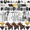 SENG Lot de 82 casques, armure de chevalier et armure personnalisée pour mini figurines de chevalier SWAT Team Police Compati