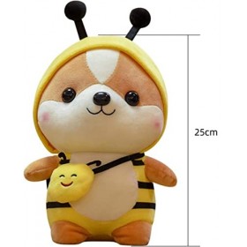 LAARNT 25cm Créatif écureuil en Forme dabeille Jouet en Peluche, Kawaii écureuil Poupée Douce Abeille Animal Doudou Oreiller