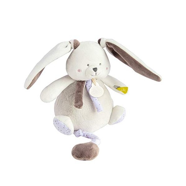 BABY NAT - Doudou Lapin Mouchoir - Bleu - Existe en 3 Coloris - Idée Cadeau Naissance - Doudou Lapin Souple pour Bébé - Faci