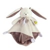 BABY NAT - Doudou Lapin Mouchoir - Bleu - Existe en 3 Coloris - Idée Cadeau Naissance - Doudou Lapin Souple pour Bébé - Faci