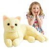 LINGJIONG Jouet en Chat, Jouet Chaton en Fausse Peluche Réaliste Doux Peluche Chaton Oreiller Jouet Décoration La Maison Comp