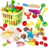 Fruits Légumes Jouets en Bois de Coupe pour Enfants Accessoire Cuisine Enfant Jouet en Bois Cuisine Aliments Bois Fruit et Lé