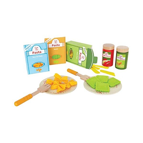 Hape Pasta Set , Chef’s Wooden, Paper and Felt Pretend Play Pasta Cooking Set