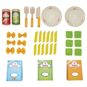 Hape Pasta Set , Chef’s Wooden, Paper and Felt Pretend Play Pasta Cooking Set