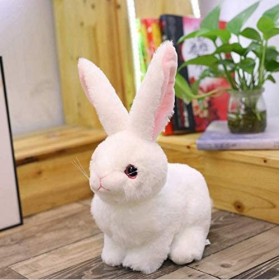 LAARNT 23cm Jouet en Peluche de Petit Lapin Blanc pour Enfants，Poupée en Peluche en Lapin Blanc réaliste，Doudou en Lapin Blan
