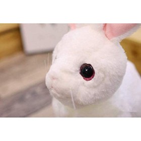 LAARNT 23cm Jouet en Peluche de Petit Lapin Blanc pour Enfants，Poupée en Peluche en Lapin Blanc réaliste，Doudou en Lapin Blan