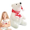 30CM Ours Polaire en Peluche, Jouet en Peluche Ours Polaire Réaliste, Peluche Jouet Ours Polaire de Noël avec écharpe, Oreill