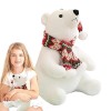 30CM Ours Polaire en Peluche, Jouet en Peluche Ours Polaire Réaliste, Peluche Jouet Ours Polaire de Noël avec écharpe, Oreill