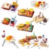 Accessoires de Cuisine Miniatures, Accessoires de Cuisine de Noël Miniature avec Miniature Frites Hamburger œuf Pain Lait, 1: