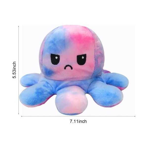 G-LovelyS Poulpe Peluche Reversible Octopus Peluche, Pieuvre Tournante, Pieuvre en Peluche, Pieuvre en Peluche, Peluche Douc