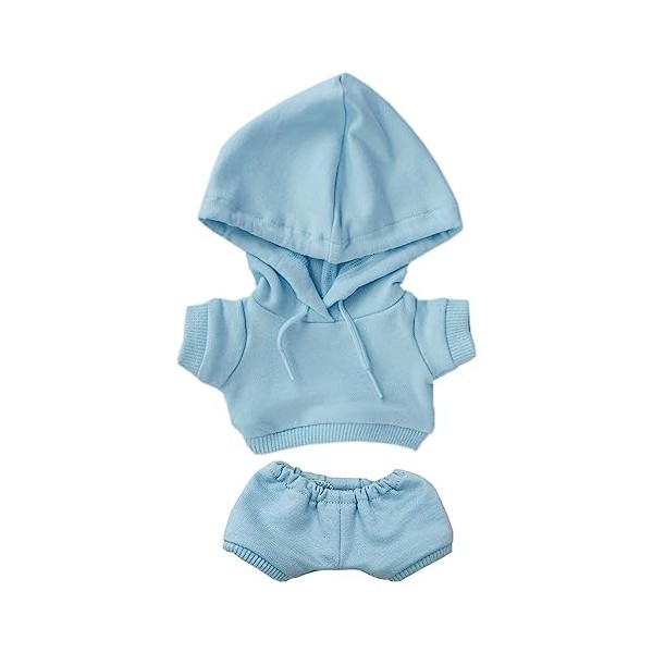 niannyyhouse Vêtements de poupée en peluche élastique et solide - Costume de sport - Pantalon à capuche - Accessoires de dégu