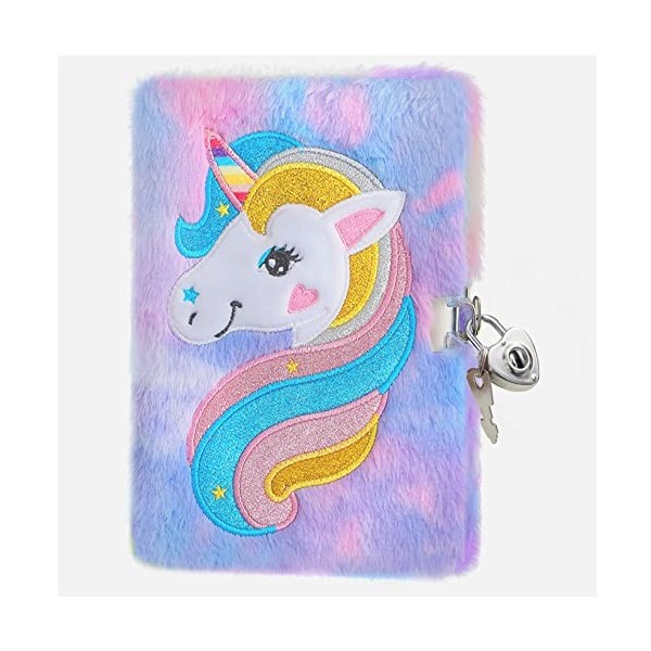 AEYAKA Journal Licorne pour Filles Agenda Aecret pour Fille avec Cadenas Carnet Peluche Licorne A5 Journal Intime pour les Fi