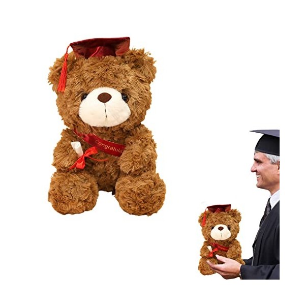 Lambo Jouet Ours Diplômé, Ours en Remise des Diplômes Cadeau Remise des Diplômes 2023 avec Chapeau pour Décor Table Etagère U