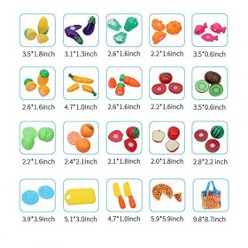 Kingdommax Coupe Jouer Alimentaire Cuisine Faire Semblant, 27 Pièce en Plastique Fruits légume Cuisine Coupe Jouet Ensemble E