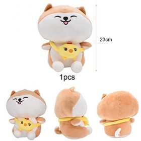 Nesloonp Anime Shiba Inu Peluche Mignon Sourire Chien Doudou Fille Enfant Anime Merch Peluche cou Oreiller Doux Shiba Inu Plu