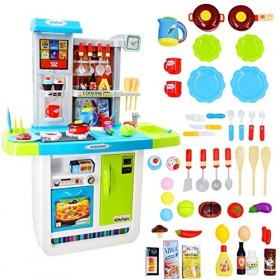 My Little Chef Cuisine PlaySet Avec lumières et Sons, Panneau «Tactile» et Caractéristiques de l’Aau,48 Accessoire Cuisine en