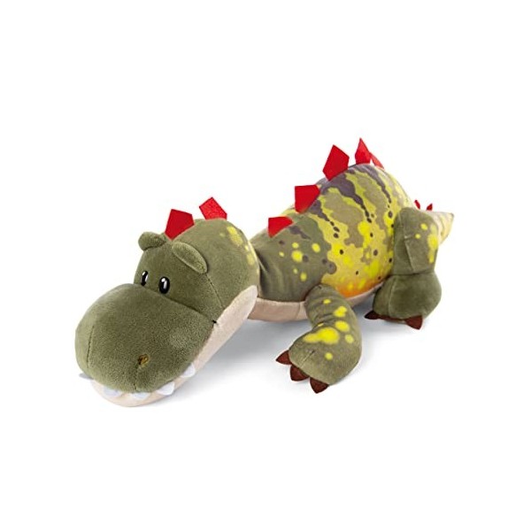 NICI- Peluche couchée Dino Fossily 25cm Green, 48811, Vert