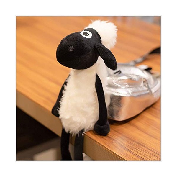 LAARNT 40cm Shaun-Jouet en Peluche en Mouton Noir，Poupée en Mouton Noir Doux et Confortable，Cadeaux pour Enfants Garçons Fill