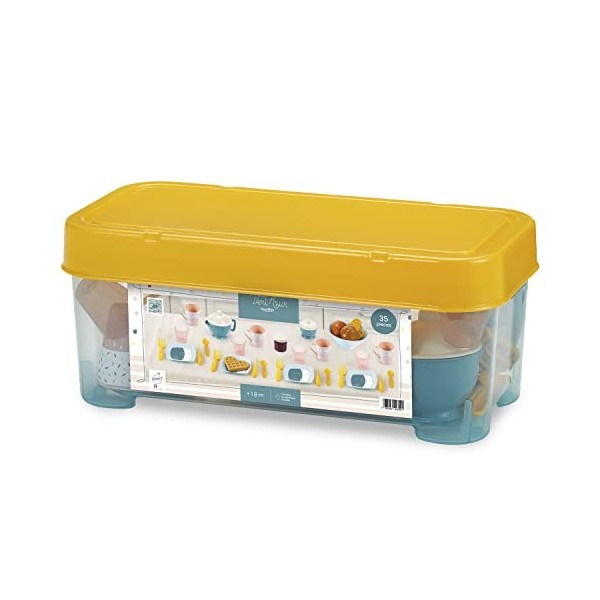 Jouets Ecoiffier- 2759 - Coffret Petit déjeuner avec dinette élégante 35 pièces - Jeu dimitation pour Enfants-Dès 18 Mois-