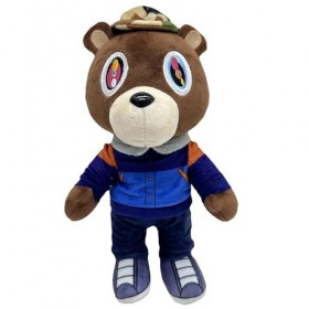 Kanye Bear Lot de 1/2 jouets en peluche pour garçon, jouet en peluche amusant de dessin animé
