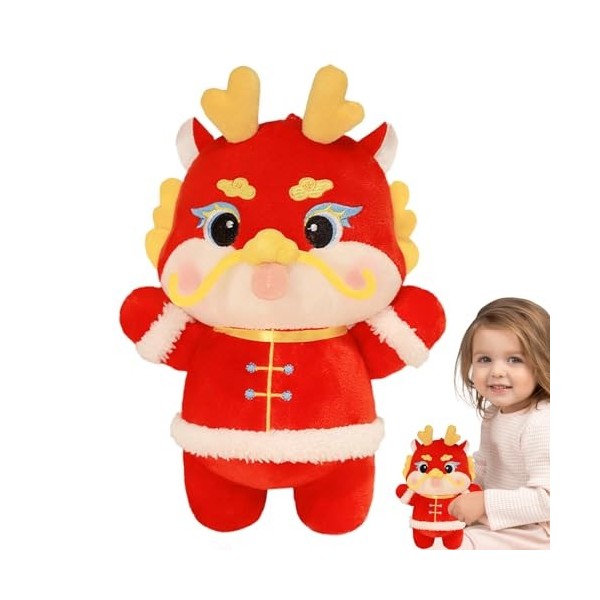 Ghirting Peluche Dragon du Nouvel an | Décoration de poupée en Peluche Dragon du Zodiaque,Peluche Dragon du Zodiaque Chinois 