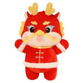 Uozonit Année de la poupée Dragon,Peluche du Zodiaque Mascotte Dragon 2024 | Peluche Dragon du Zodiaque Chinois 2024, décorat