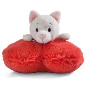 NICI Chat Love 13cm Blanc Douce et Durable, Mignonne Peluche à câliner, pour Jouer, pour Enfants et Adultes, Une Excellente i
